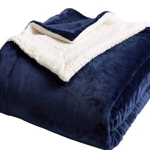 Sherpa Blanket Twin 65x90 Blue